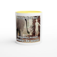 Load image into Gallery viewer, Bel keramičen vršek za kavo Bad day