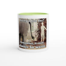 Load image into Gallery viewer, Bel keramičen vršek za kavo Bad day