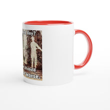 Load image into Gallery viewer, Bel keramičen vršek za kavo Bad day