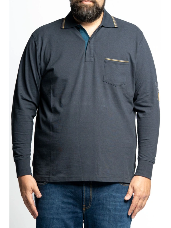Plus size long sleeve Polo Maxfort Max multiple colors 2xl to 10xl 