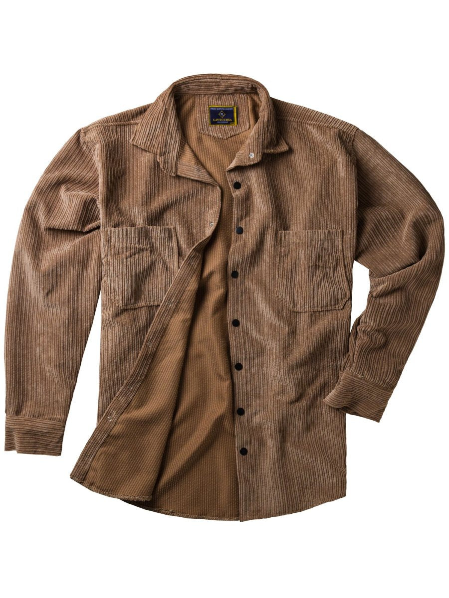 NEW - MEN'S VELVET SHIRT camel 3XL to 7XL LV 5578 - promotional price