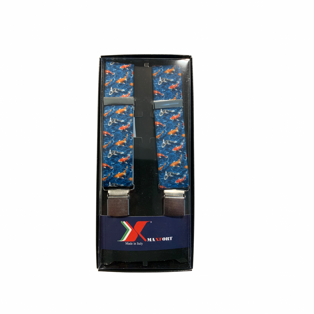 BRACES FOR TROUSERS Maxfort oversize KOI 2 type X 130 cm width 3.5 cm